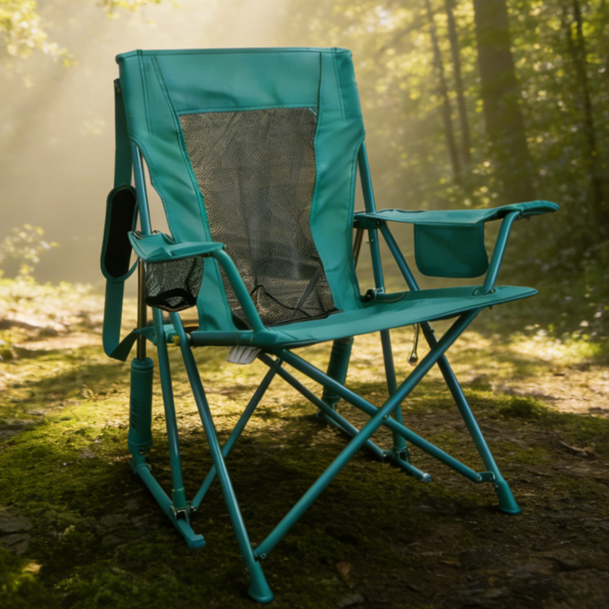 Premium Spring-Action Folding Outdoor Rocking Chair