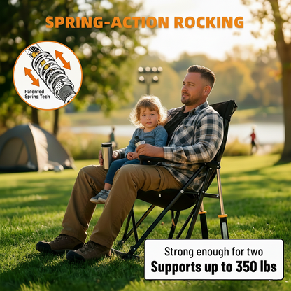Premium Spring-Action Folding Outdoor Rocking Chair
