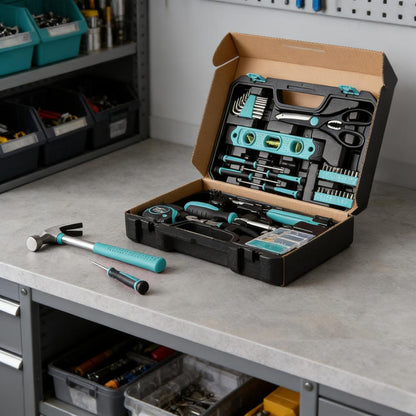 142-Piece Household Tool Kit (All-In-One with Organized Storage Case)