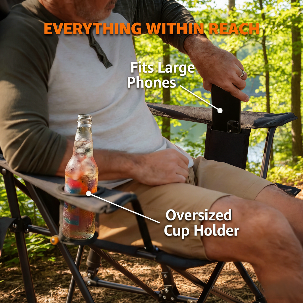 Premium Spring-Action Folding Outdoor Rocking Chair