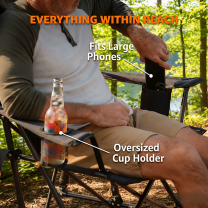 Premium Spring-Action Folding Outdoor Rocking Chair