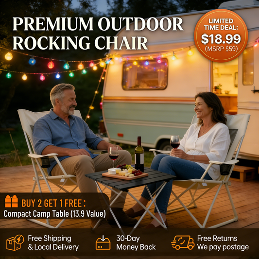 Premium Spring-Action Folding Outdoor Rocking Chair
