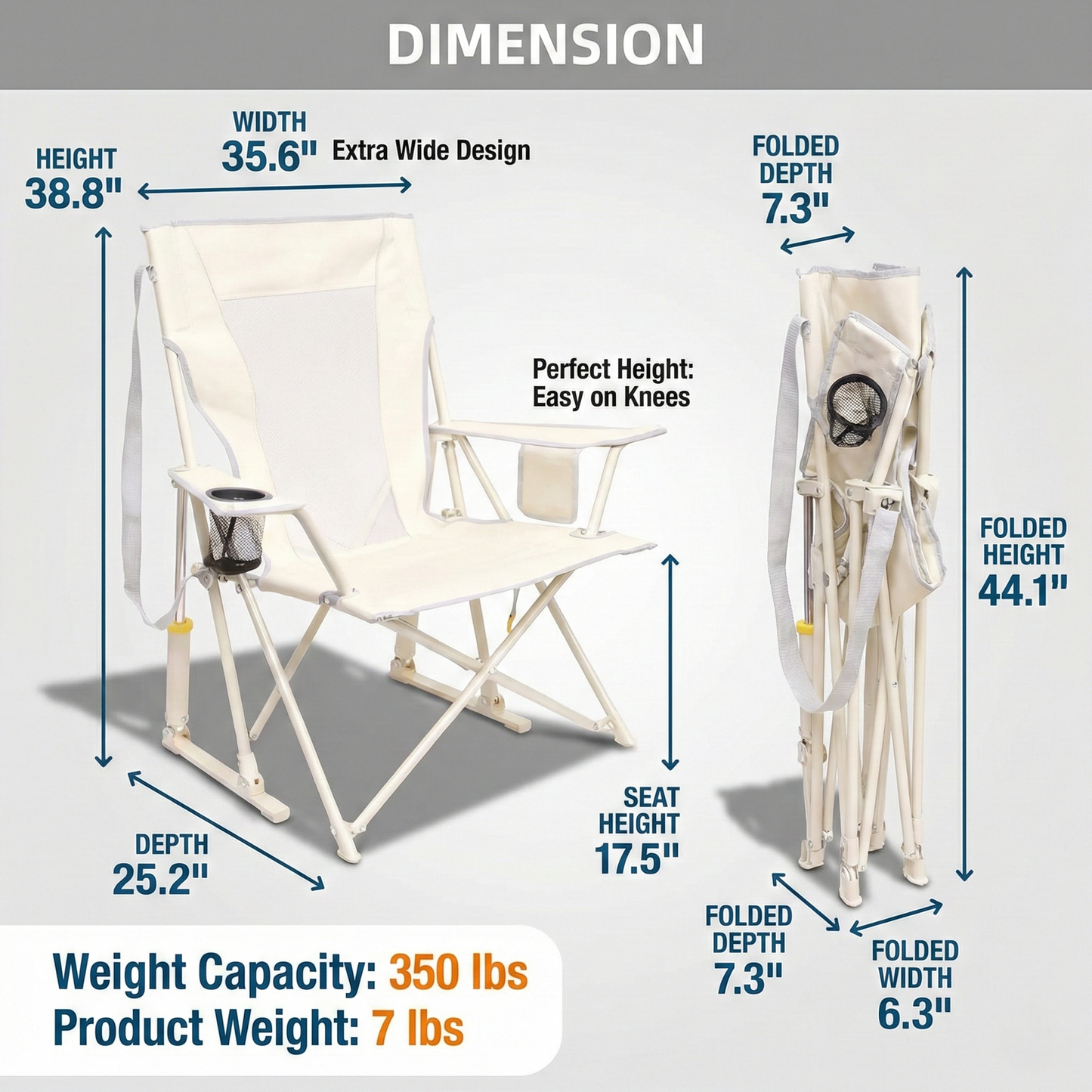 Premium Spring-Action Folding Outdoor Rocking Chair