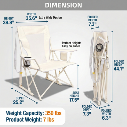 Premium Spring-Action Folding Outdoor Rocking Chair