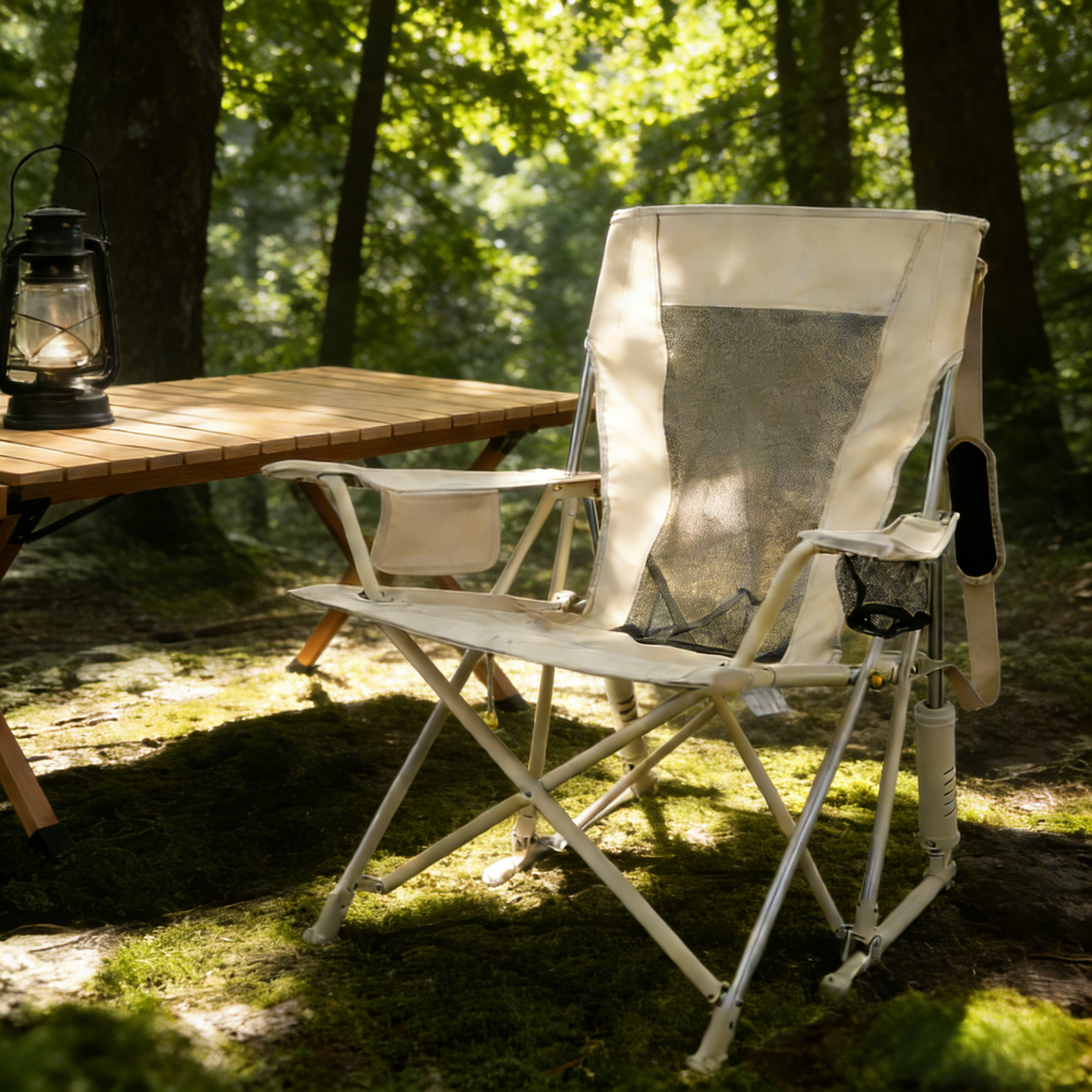 Premium Spring-Action Folding Outdoor Rocking Chair