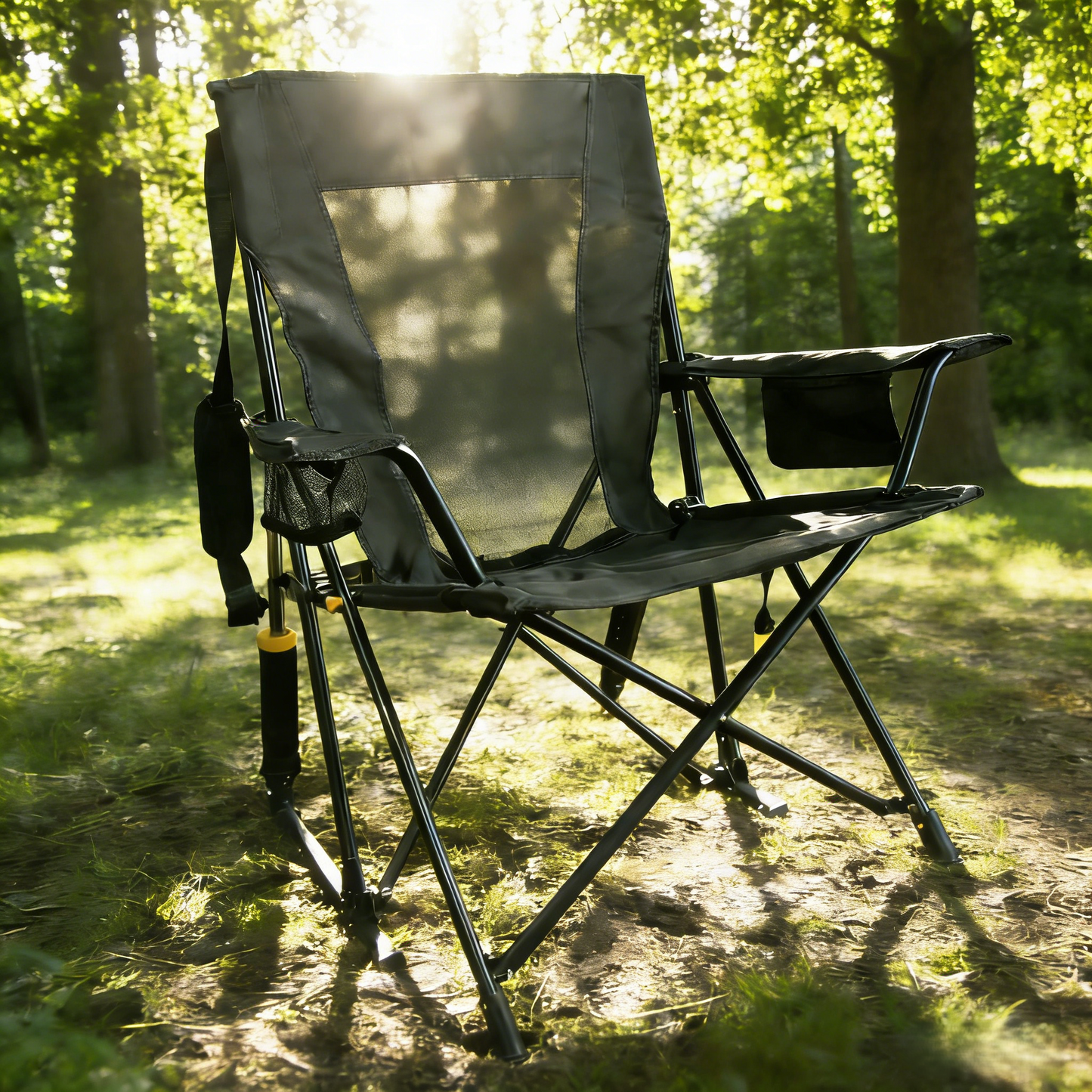 Premium Spring-Action Folding Outdoor Rocking Chair