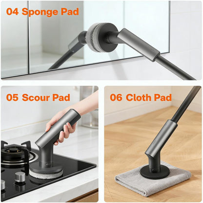 6-in-1 Cordless Electric Spin Scrubber (51in Extendable Handle)