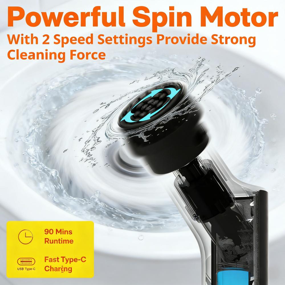 6-in-1 Cordless Electric Spin Scrubber (51in Extendable Handle)
